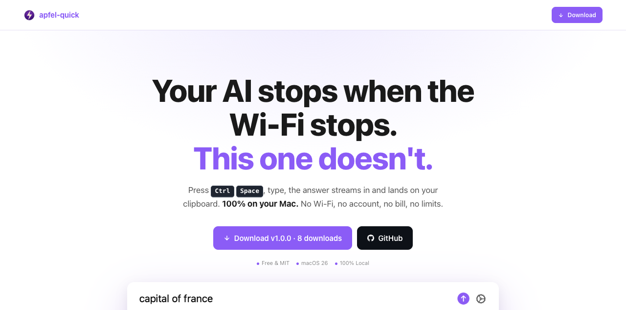 apfel-quick - instant AI overlay for macOS